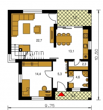 Mirror image | Floor plan of ground floor - PREMIER 196